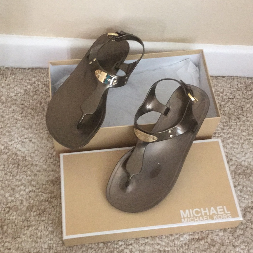 Michael Kors Bronze Jelly Sandals